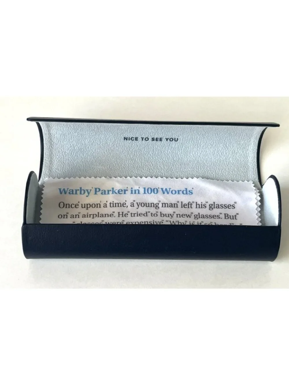Warby Parker Eyeglass Case Navy Blue Eyeglasses Hard Case Replacement and Cloth